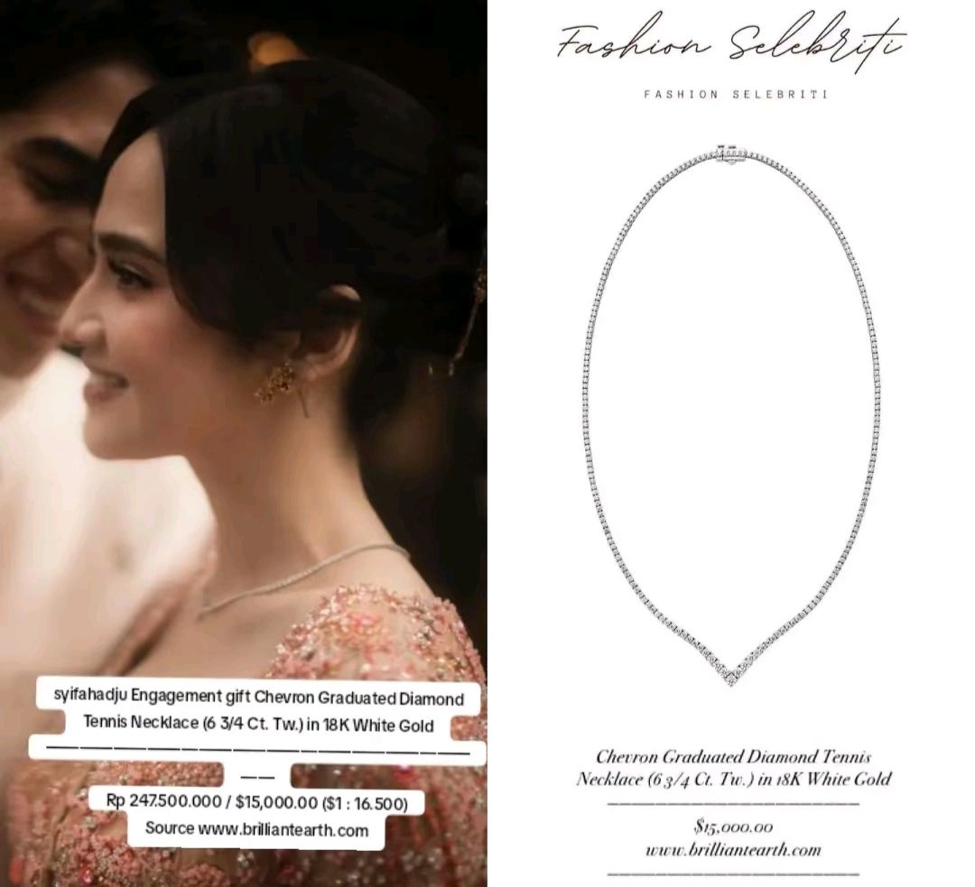 Harga kalung berlian Syifa Hadju saat lamaran  <b>(Instagram)</b>