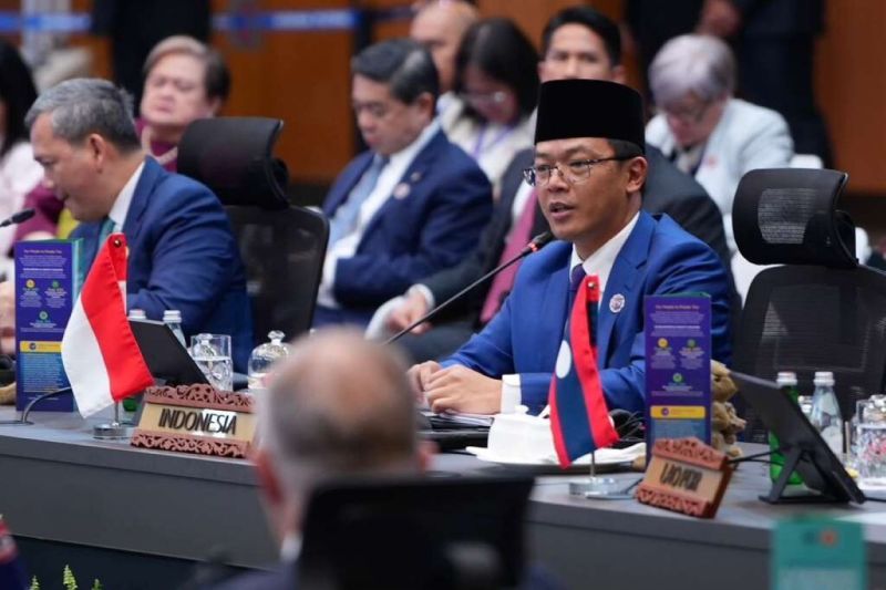Menteri Luar Negeri Sugiono saat di acara ASEAN&ndash;Australia Summit di Kuala Lumpur, Malaysia, 28 Oktober 2025.   <b>(ANTARA/HO-Kemlu RI)</b>