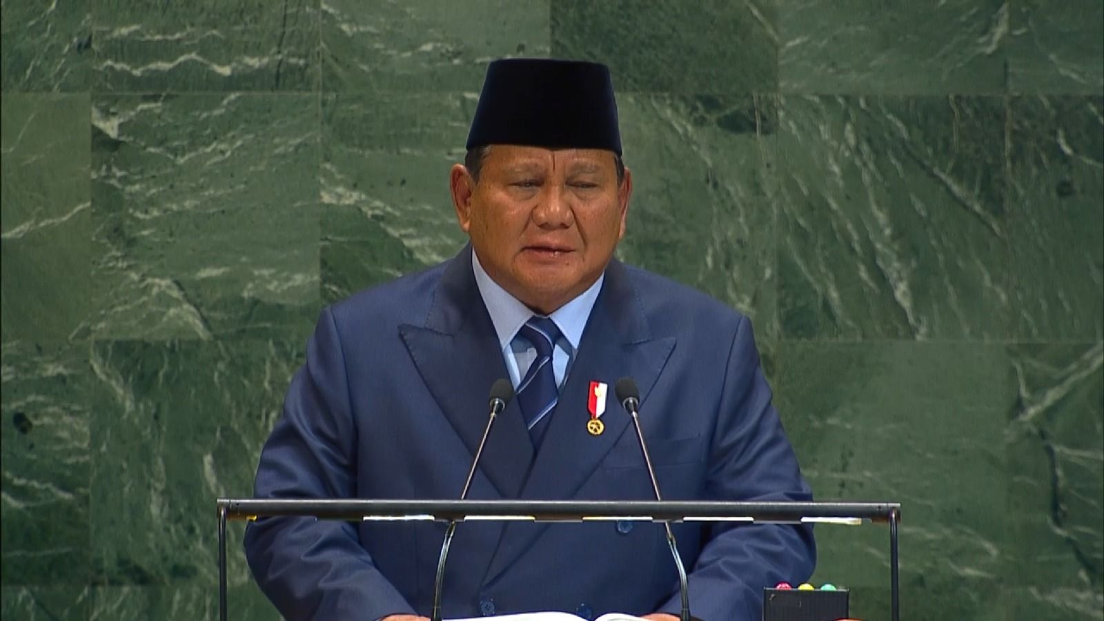 Presiden Prabowo menyampaikan pidato di Sidang Umum Perserikatan Bangsa-Bangsa (PBB). <b>(Sekertariat Kepresidenan)</b>