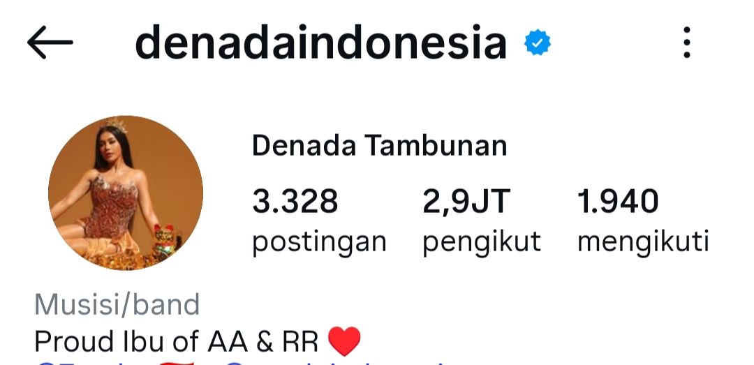 Bio terbaru Instagram Denada selipkan Nama Ressa Rizky Rosano <b>(Instagram)</b>