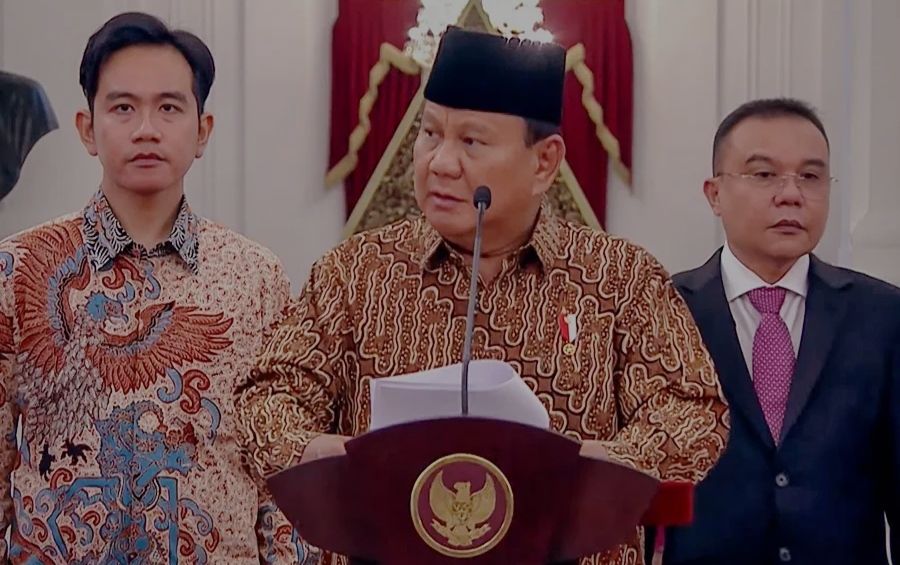 Pengumuman Kabinet Merah Putih oleh Presiden Prabowo Subianto.  <b>(YouTube)</b>