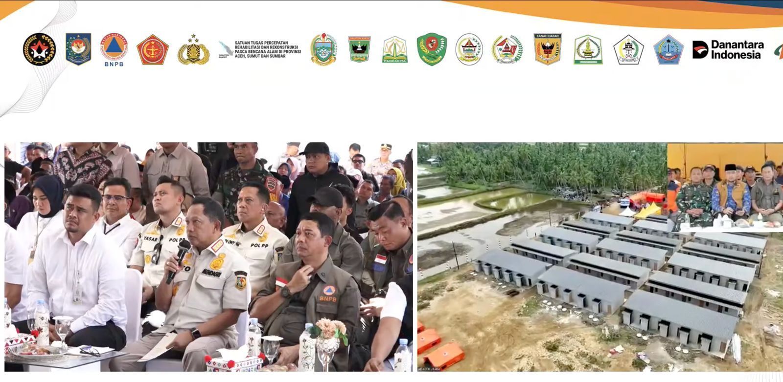 Menteri Dalam Negeri Tito Karnavian dalam Peresmian Hunian Sementara Danantara di Wilayah Terdampak Bencana di Sumatra, Kamis, 5 Februari 2026. <b>(Istimewa)</b>