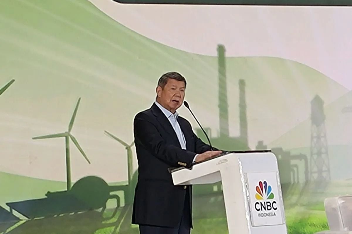 Utusan Khusus Presiden Bidang Iklim dan Energi Hashim Djojohadikusumo memberikan paparan dalam acara "ESG Sustainability Forum 2026" di Jakarta, Selasa, 3 Februari 2026. (ANTARA/Aria Ananda) <b>(Antara)</b>