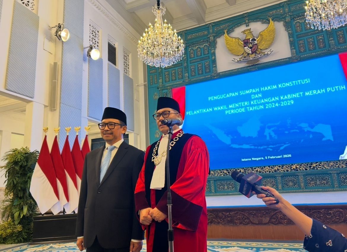 Wakil Menteri keuangan Juda Agung dan Ketua Mahkamah Konstitusi (MK) Adies Kadir <b>(NTVnews)</b>