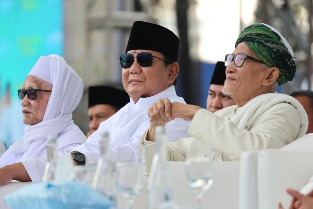 Presiden RI Prabwo Subianto bersama para Kiai. <b>(Dok.Ntvnews.id)</b>
