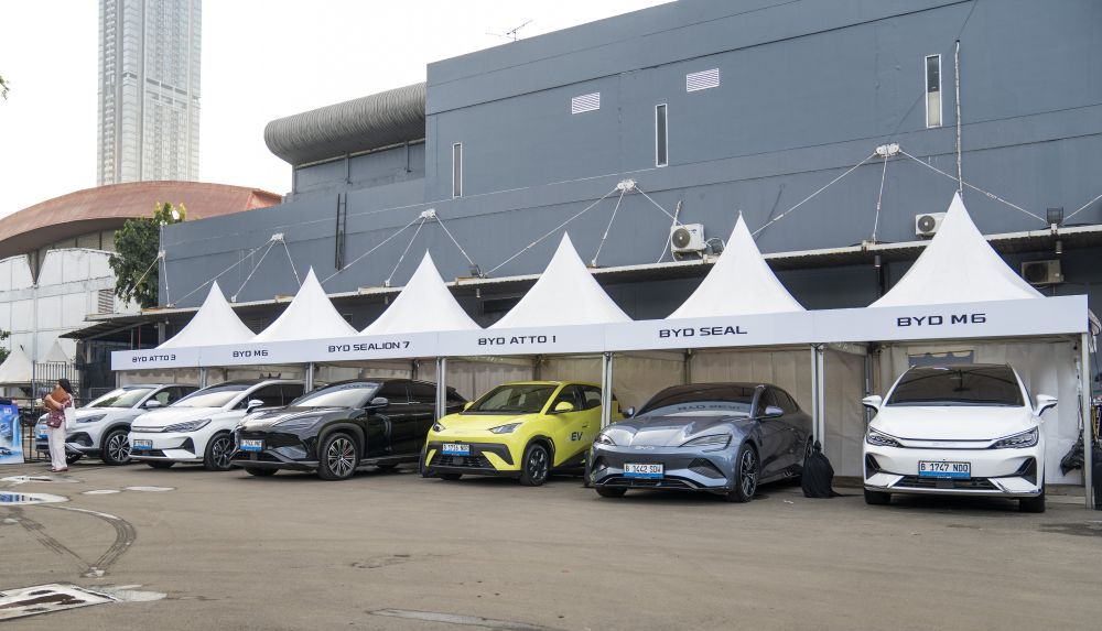 BYD di IIMS 2026 mengusung tema "Infinite Innovation" dan menampilkan 12 unit kendaraan listrik dari berbagai segmen. (Foto: Dok/Istimewa/BYD)