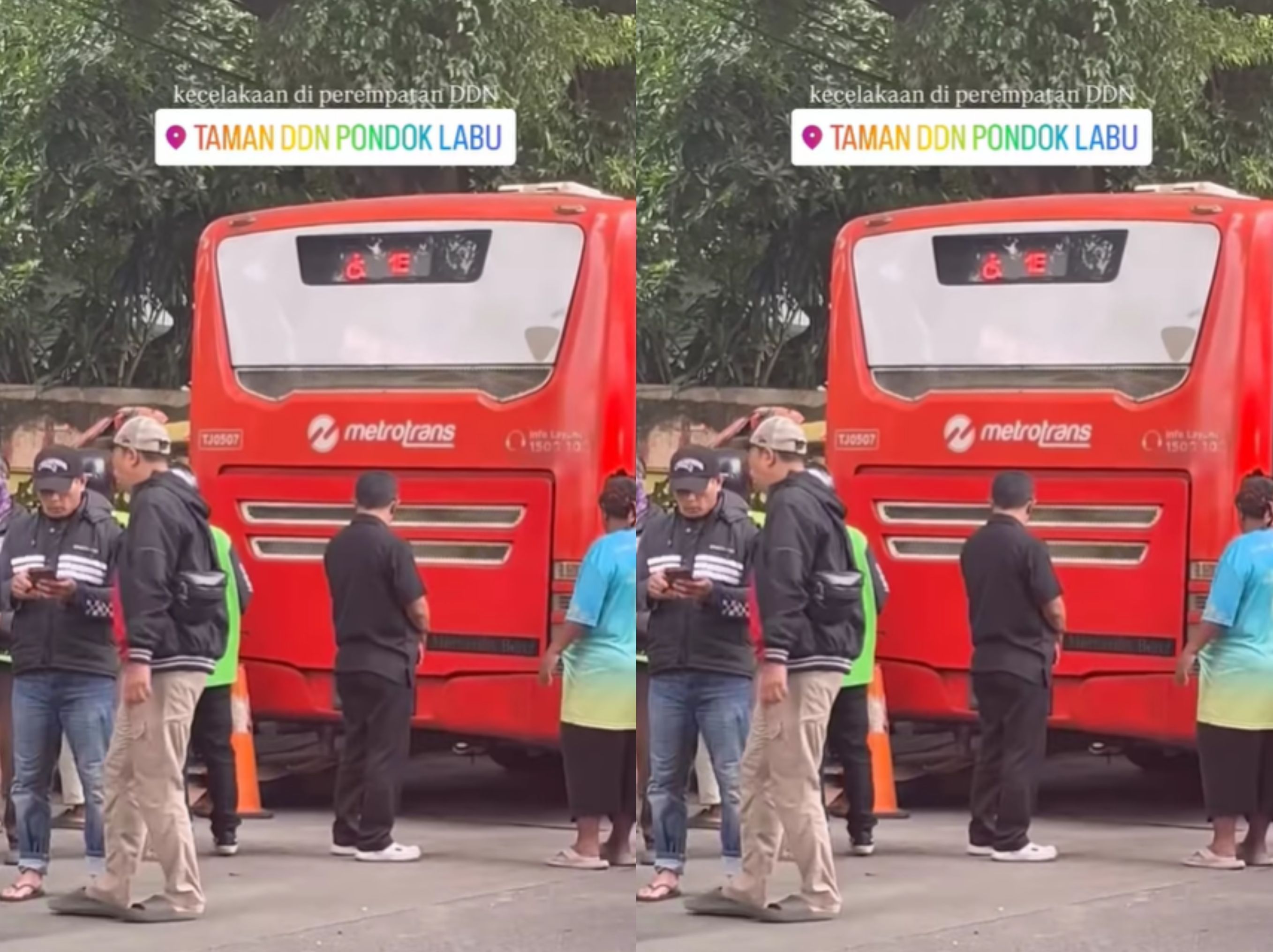 Kecelakaan maut terjadi di Jalan Margasatwa Raya, tepatnya di Bus Stop Transjakarta Taman DDN, Pondok Labu, Jakarta Selatan pada Kamis (12/2) siang sekitar pukul 14.20 WIB. <b>(infojkt24)</b>