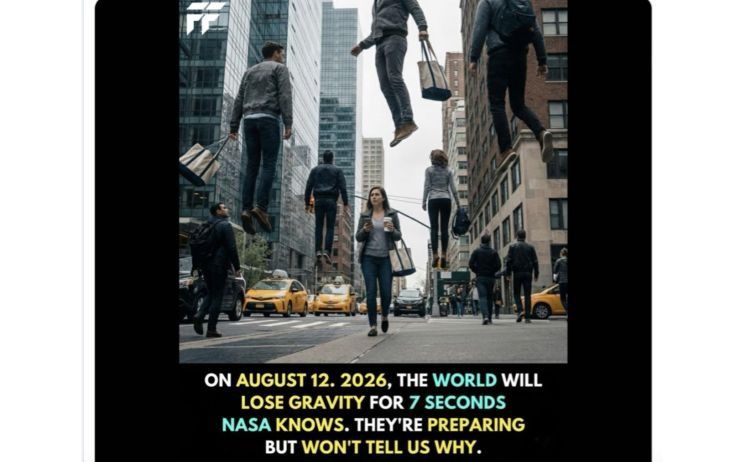 Unggahan yang menarasikan Bumi akan kehilangan gravitasi selama 7 detik pada 12 Agustus 2026. Faktanya, NASA menegaskan informasi tersebut tidak benar. (Facebook) <b>(Antara)</b>