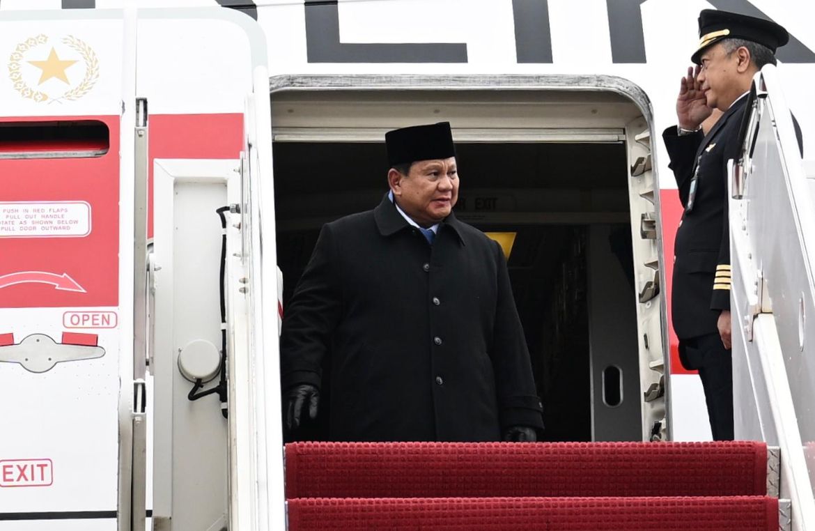 Presiden Republik Indonesia Prabowo Subianto tiba di Amerika Serikat (AS) <b>(Sekretariat Presiden)</b>
