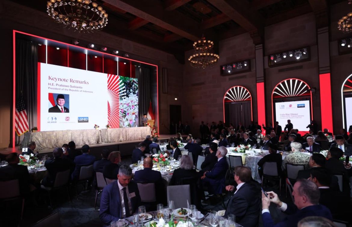 Prabowo Subianto menghadiri Forum Bisnis dengan US Chamber of Commerce dalam kunjungannya ke Washington D.C., Amerika Serikat (AS) <b>(Istimewa)</b>