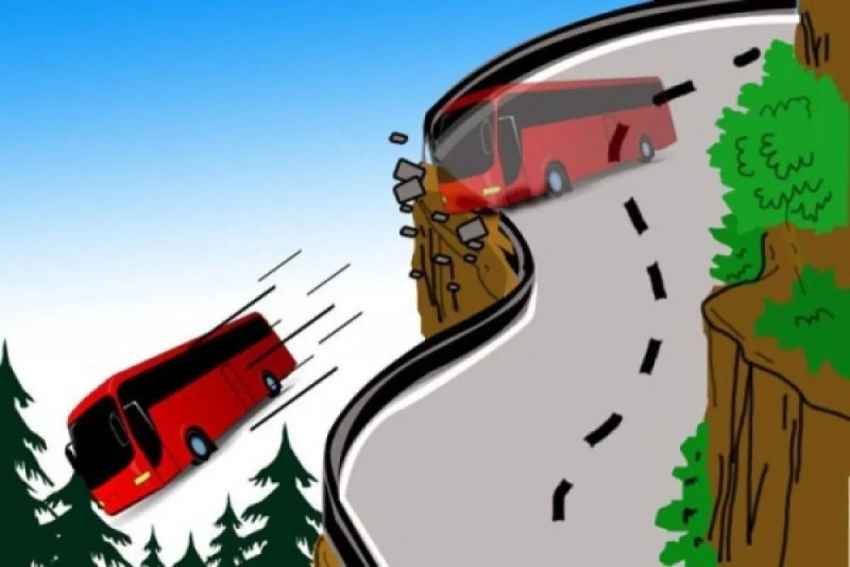 Ilustrasi - Bus masuk jurang. (ANTARA News/Ridwan Triatmodjo)  <b>(Antara)</b>