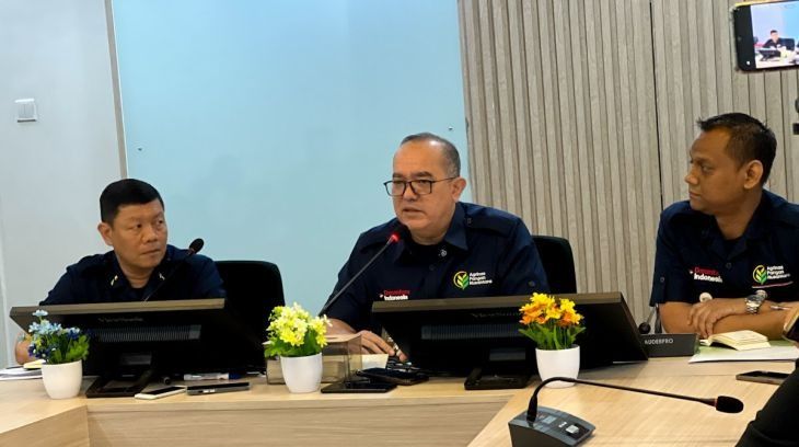 Direktur Utama PT Agrinas Pangan Nusantara Joao Angelo De Sousa Mota memberi keterangan kepada awak media di Jakarta, Selasa, 24 Februari 2026. ANTARA/Harianto <b>(Antara)</b>