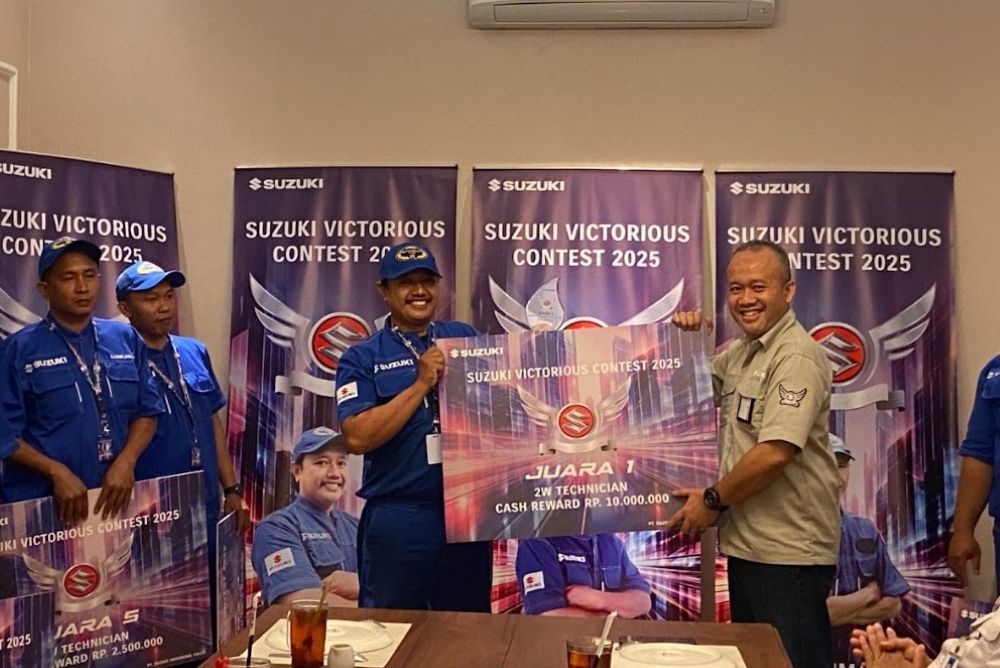 Gelar juara pertama&nbsp;Suzuki Victorious Contest 2025 berhasil diraih oleh Heru Khabib Muslim dari PT Indo Sunmotor Gemilang Jakarta. (Foto: Dok/Istimewa)