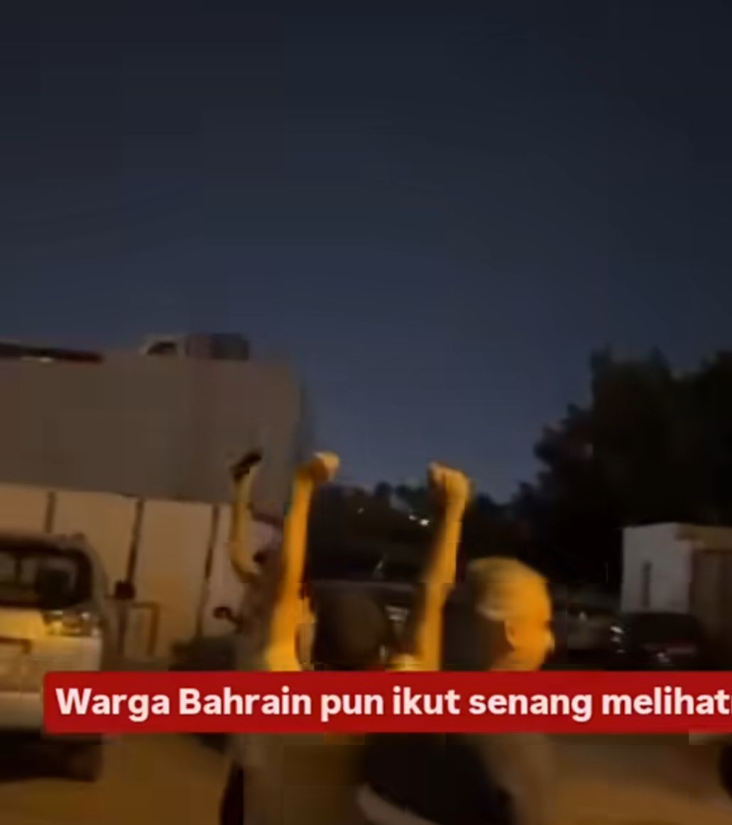 Viral Warga Bahrain Rayakan Serang Drone Iran Kenai Gedung yang Disebut Persembunyian Mossad <b>(Istimewa)</b>