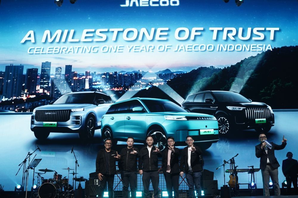 Perwakilan JAECOO Indonesia dalam acara "A Milestone of Trust &ndash; Celebrating One Year of JAECOO Indonesia", pada Minggu (8/3/2026). (Foto: JAECOO Indonesia/Adiantoro-NTV)