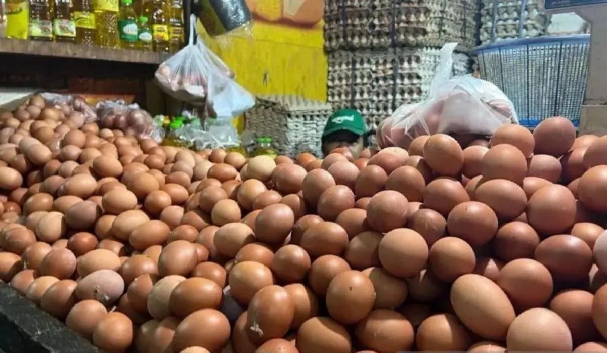 Komoditas telur yang dijual pedagang di Pasar Johar, Jakarta. (ANTARA/Harianto) <b>(Antara)</b>