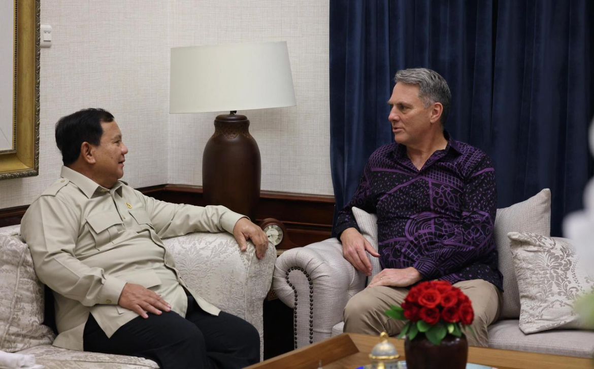 Prabowo Subianto menerima Wakil Perdana Menteri sekaligus Menteri Pertahanan Australia Richard Marles <b>(Istimewa)</b>