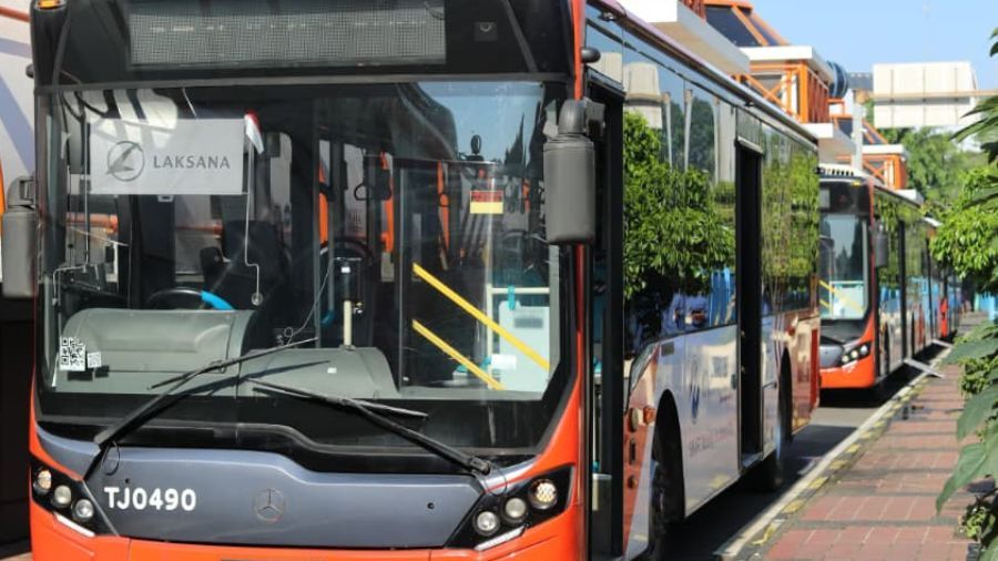 Bus Transjabodetabek Blok M-Bandara Soetta <b>(Humas DKI)</b>