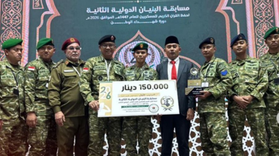 Prajurit TNI Juara Musabaqoh Hifdzil Qur&rsquo;an 30 Juz di Libya <b>(Instagram @puspentni)</b>