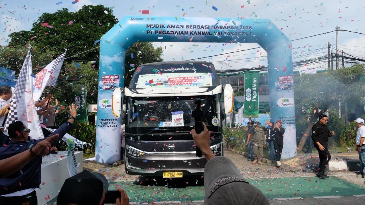 Dalam rangka menyambut Hari Raya Idulfitri 1447 H, PT Pegadaian melalui Kantor Wilayah VIII Jakarta 1 menyelenggarakan program Mudik Aman Berbagi Harapan 2026  <b>(Istimewa)</b>