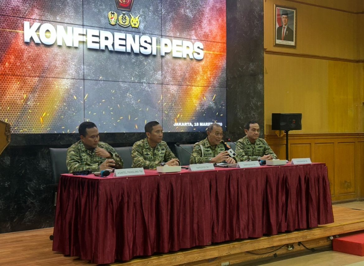 Danpuspom Yusri Nuryanto dalam konferensi pers di Mabes TNI Jakarta <b>(NTVnews)</b>