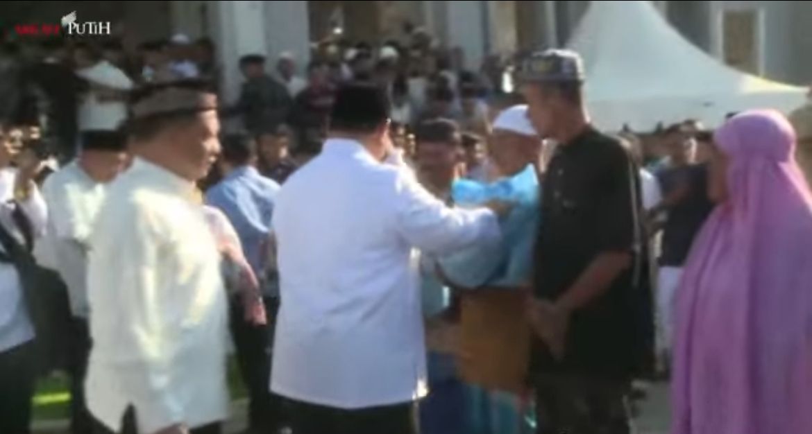 Prabowo Subianto di Aceh Tamiang <b>(Tangkapan Layar)</b>