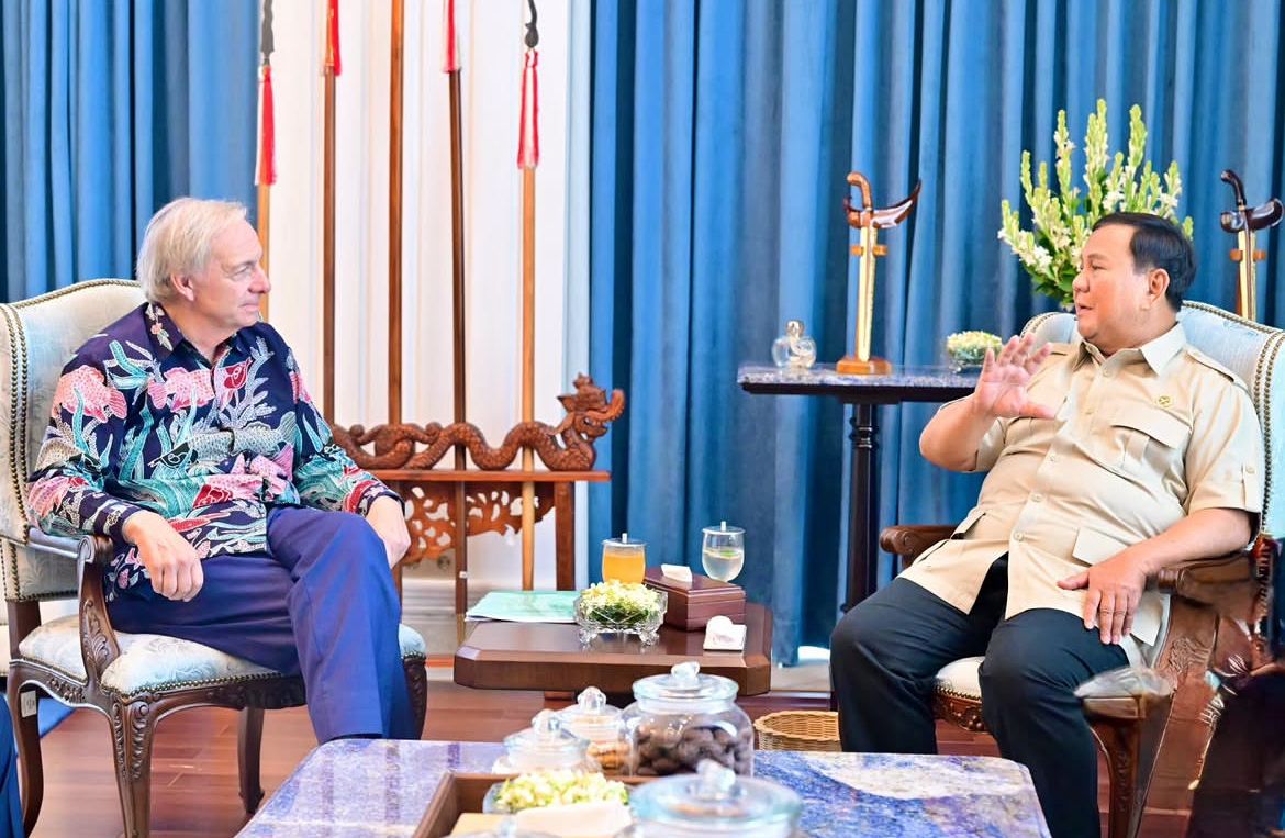 Prabowo Subianto dan Ray Dalio di Istana Kepresidenan <b>(Istimewa)</b>