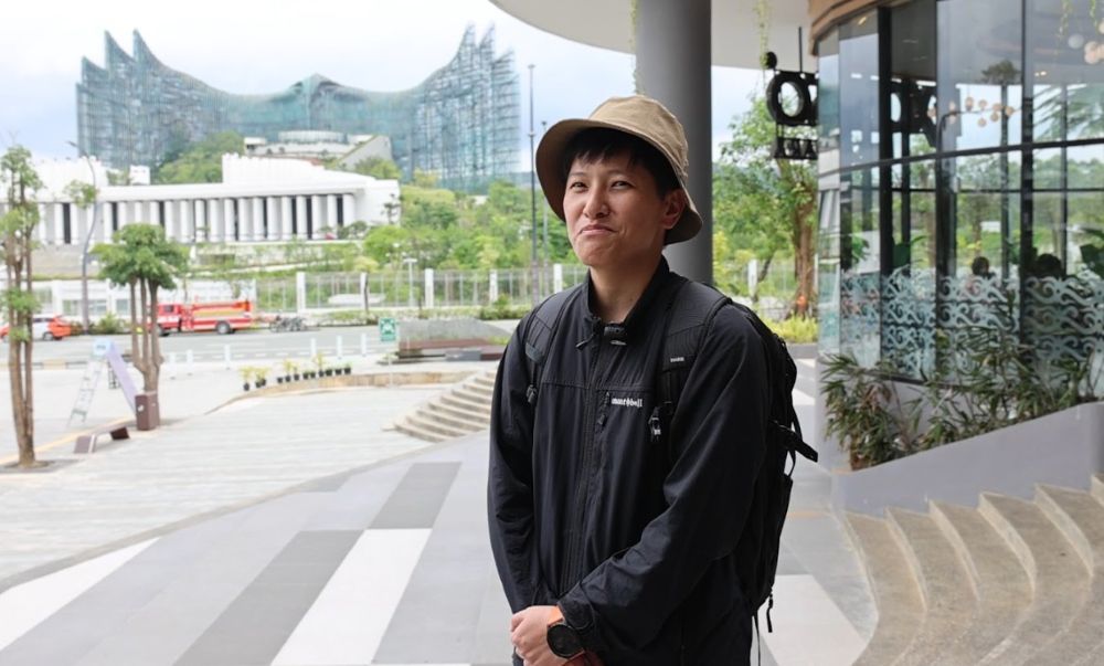 Turis mancanegara asal Taiwan, Snow, mengungkapkan kekagumannya terhadap IKN. (Foto: Dok/Istimewa/Bakom RI) 