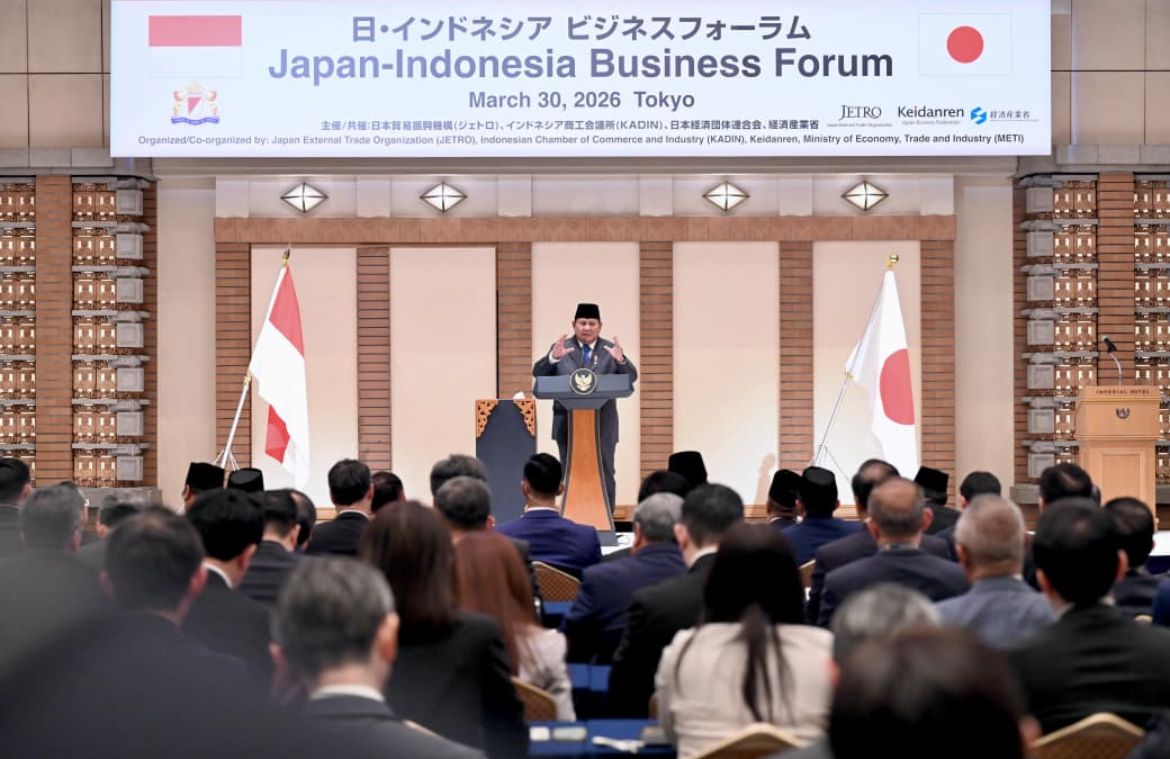 Prabowo Subianto menghadiri Forum Bisnis Indonesia-Jepang yang digelar di Imperial Hotel Tokyo <b>(Istimewa)</b>