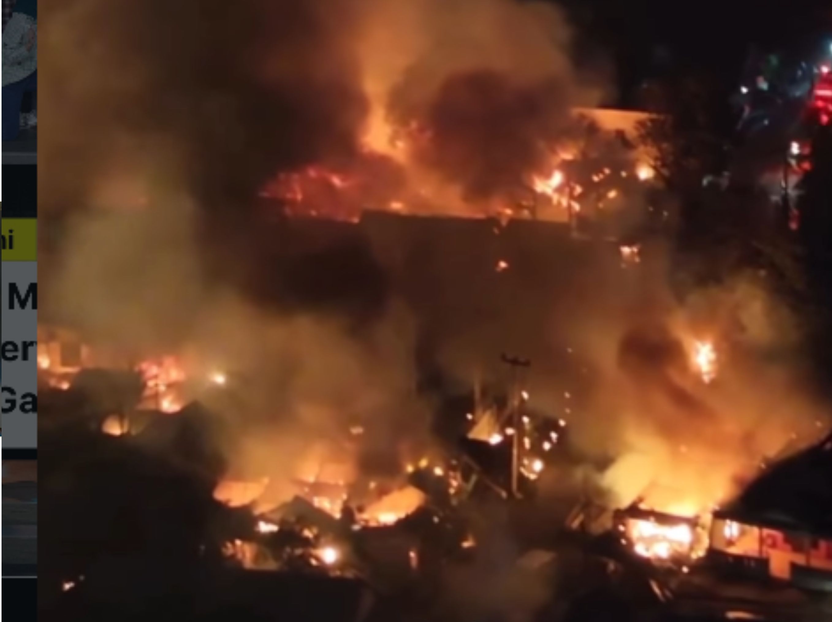 Penampakan Ratusan Rumah Ikut Terbakar dalam Kebakaran Stasiun Gas Elpiji Cimuning <b>(bekasi terkini)</b>