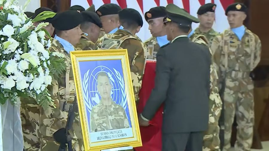 Jenazah 3 Prajurit TNI Gugur di Lebanon Tiba di Indonesia <b>(YouTube Sekretariat Presiden)</b>