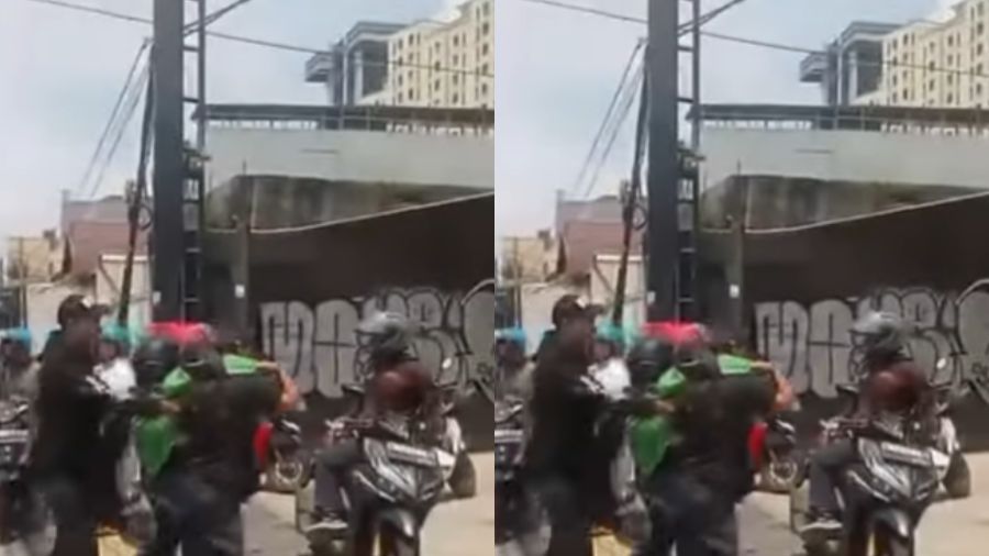 Kecelakaan Ojol di Jalan Otista Raya Jakarta Timur <b>(Instagram @kabar.otista)</b>