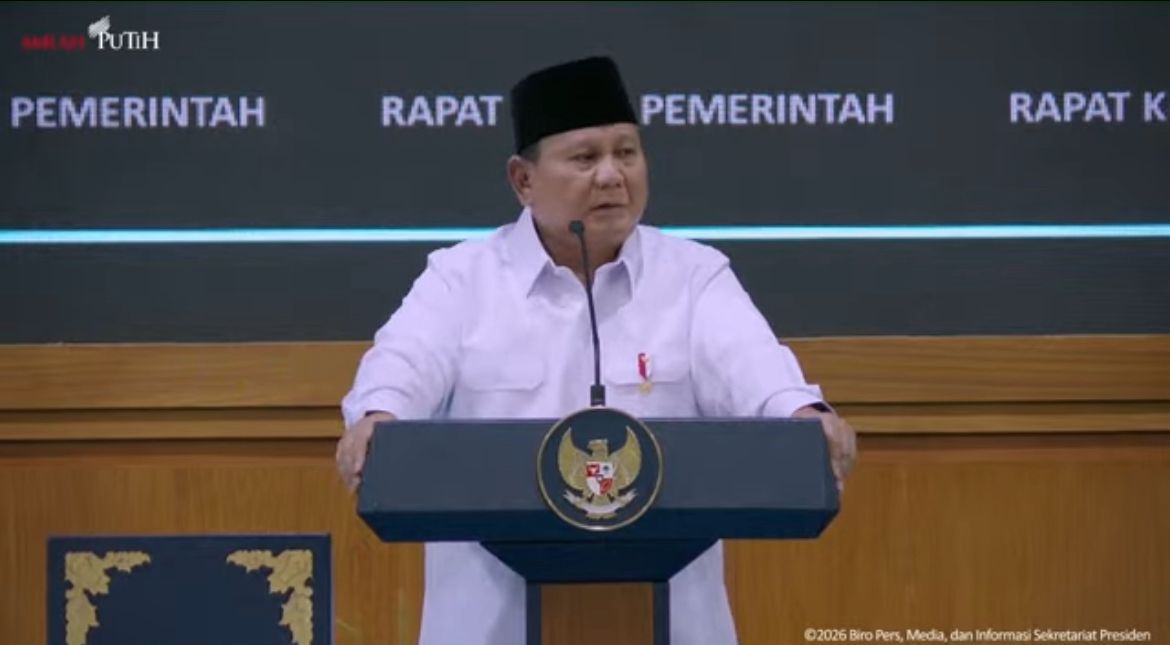 Prabowo Subianto dalam taklimat kepada jajaran Kabinet Merah Putih di Istana Kepresidenan <b>(Istimewa)</b>