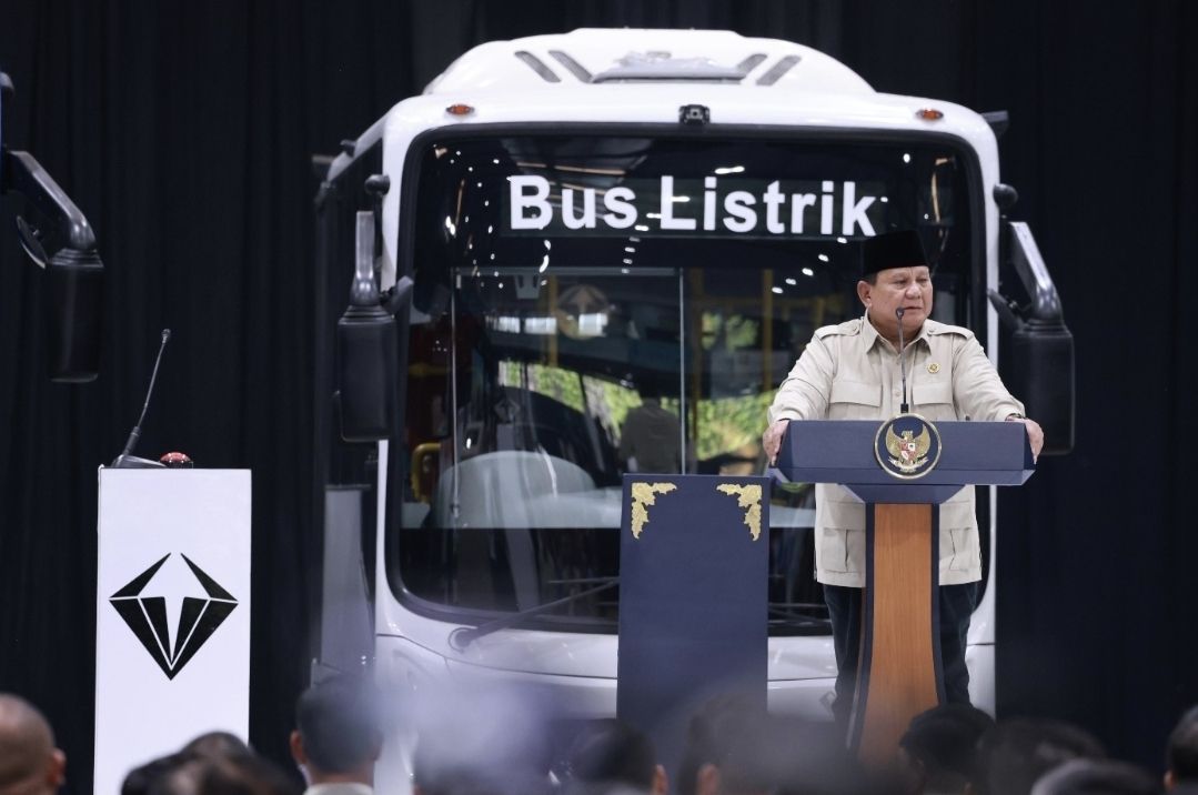 Presiden RI Prabowo Subianto menegaskan motivasi besar Indonesia dalam industri kendaraan listrik. <b>(Bakom)</b>