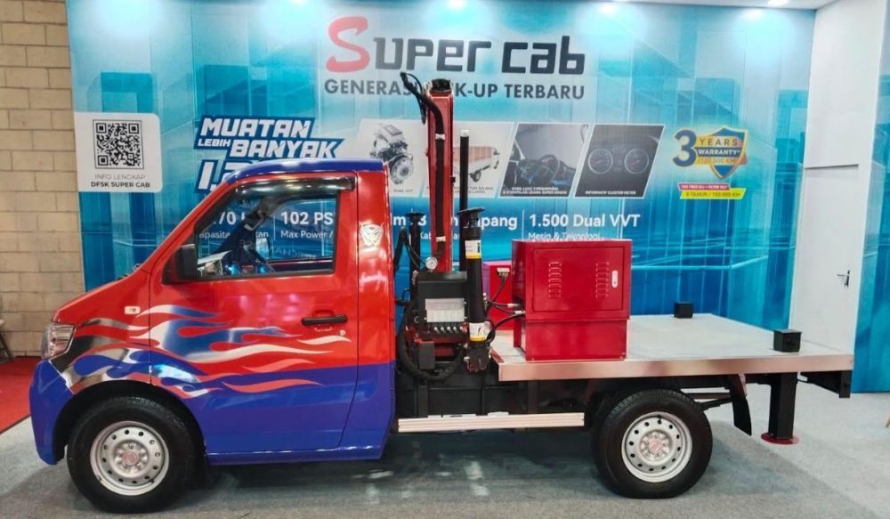 DFSK menghadirkan dua model andalannya, yakni DFSK Gelora E dan DFSK Super Cab di GIICOMVEC 2026. (Foto: Dok/Istimewa)