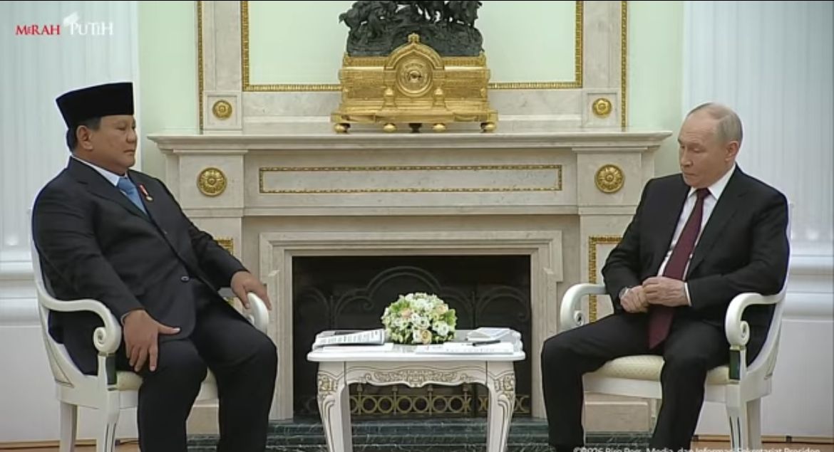 Presiden RI Prabowo Subianto dan Presiden Rusia Vladimir Putin <b>(Tangkapan Layar)</b>