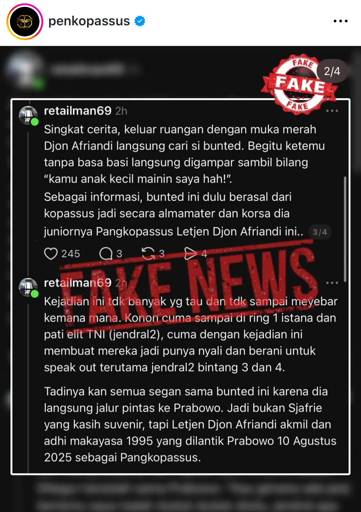 Panglima Kopassus Bantah Isu Penamparan Pejabat <b>(Istimewa)</b>