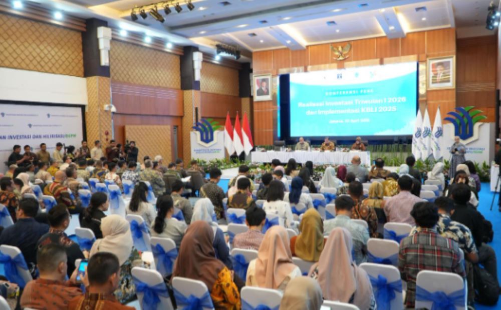 Konferensi Pers Realisasi Investasi Triwulan I 2026 dan Implementasi KBLI 2025 di Jakarta, Kamis (23/4).