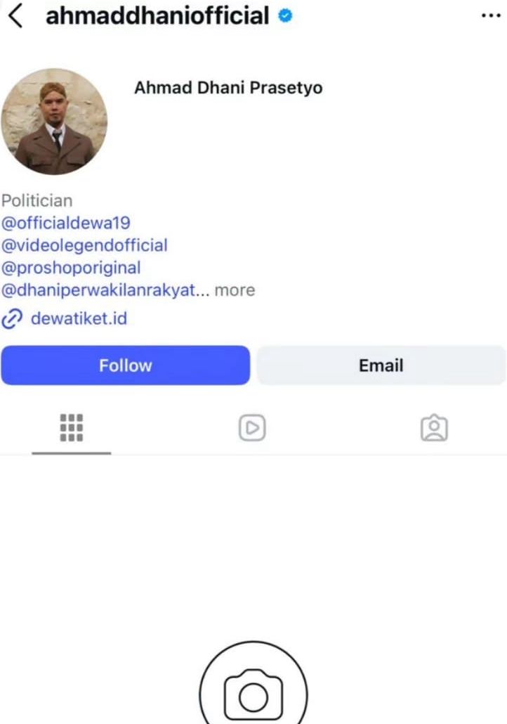 Akun Instagram Ahmad Dhani Mendadak Hilang <b>(Istimewa)</b>
