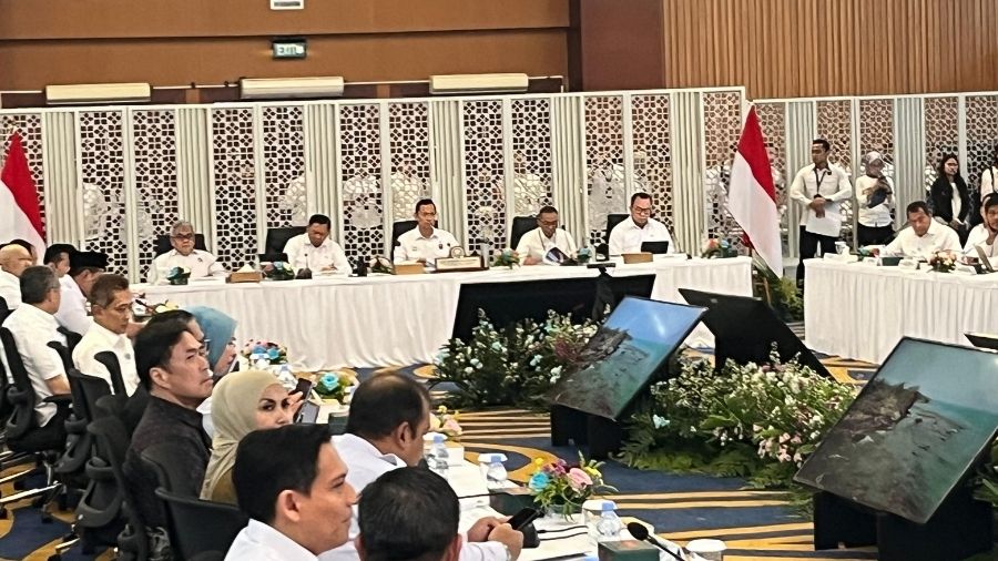 AHY di Kick-Off Meeting Infrastruktur Perlindungan Pesisir Pantura Jawa Terpadu. <b>(Ntvnews.id/Adiansyah)</b>