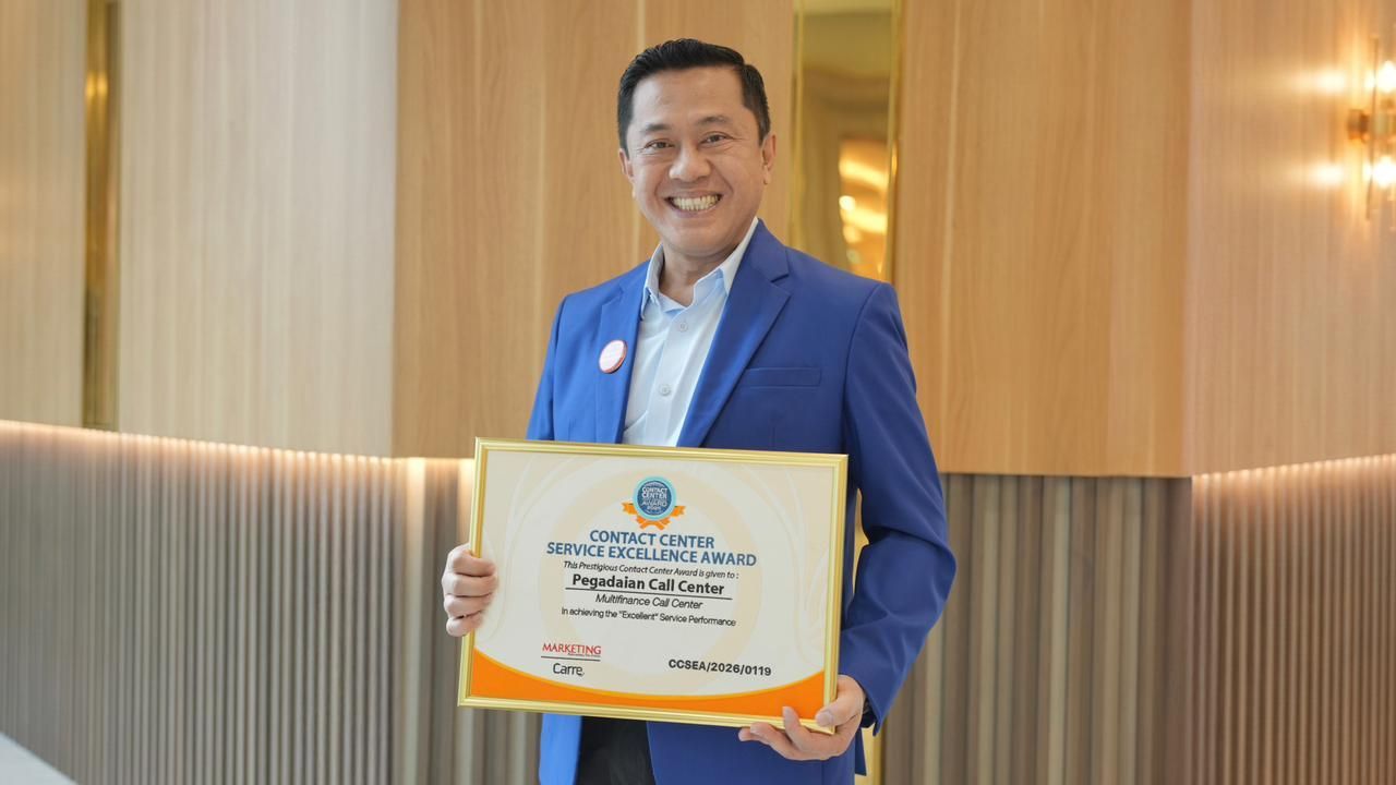 Kabar membanggakan! PT Pegadaian sukses meraih Contact Center Service Excellence Award (CCSEA) 2026 untuk kategori Multifinance Call Center.  <b>(Istimewa)</b>