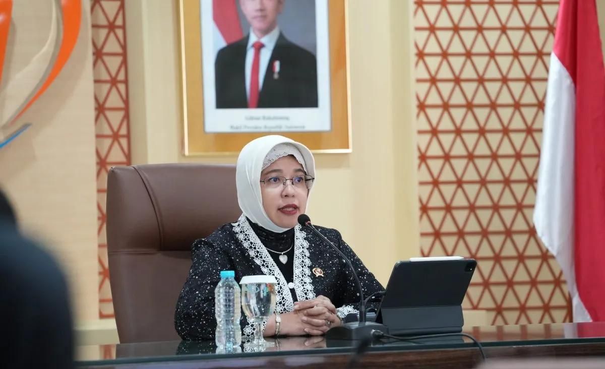 Kepala BPS Amalia Adininggar Widyasanti dalam konferensi pers di Jakarta, Selasa 5 Mei 2026. ANTARA/HO-BPS. <b>(Antara)</b>
