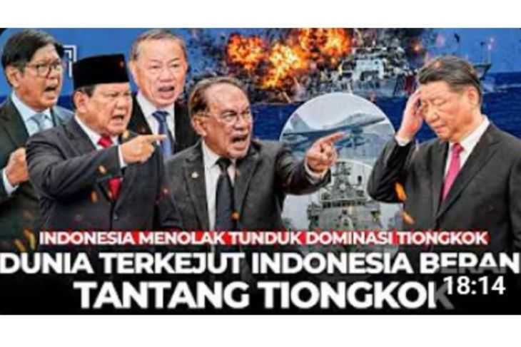 Unggahan yang menarasikan Indonesia pimpin ASEAN rebut Laut China Selatan dari Tiongkok. Faktanya, pernyataan tersebut tidak berdasar. (YouTube) <b>(Antara)</b>