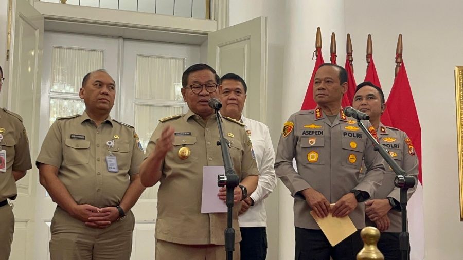 Pramono dan Kapolda Metro <b>(Ntvnews.id/Adiansyah)</b>