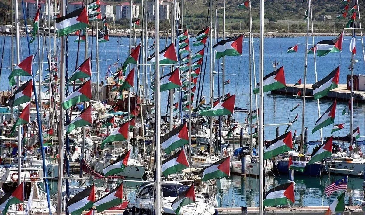 Arsip - Kapal-kapal Global Sumud Flotilla, yang mengirimkan bantuan kemanusiaan ke Gaza, berangkat dari marina di Augusta di pulau Sisilia, Italia, 26 April 2026. (ANTARA/Bar?? Se&ccedil;kin/Anadolu Agency/pri.) <b>(Antara)</b>