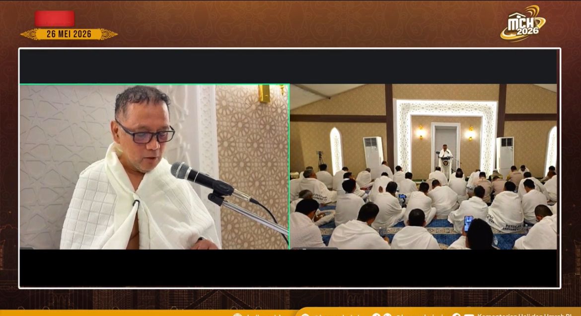 Kementerian Haji dan Umrah (Kemenhaj) RI menyampaikan khotbah wukuf pada pelaksanaan ibadah haji 1447 Hijriah di Padang Arafah, Selasa, 26 Mei 2026 <b>(Istimewa)</b>