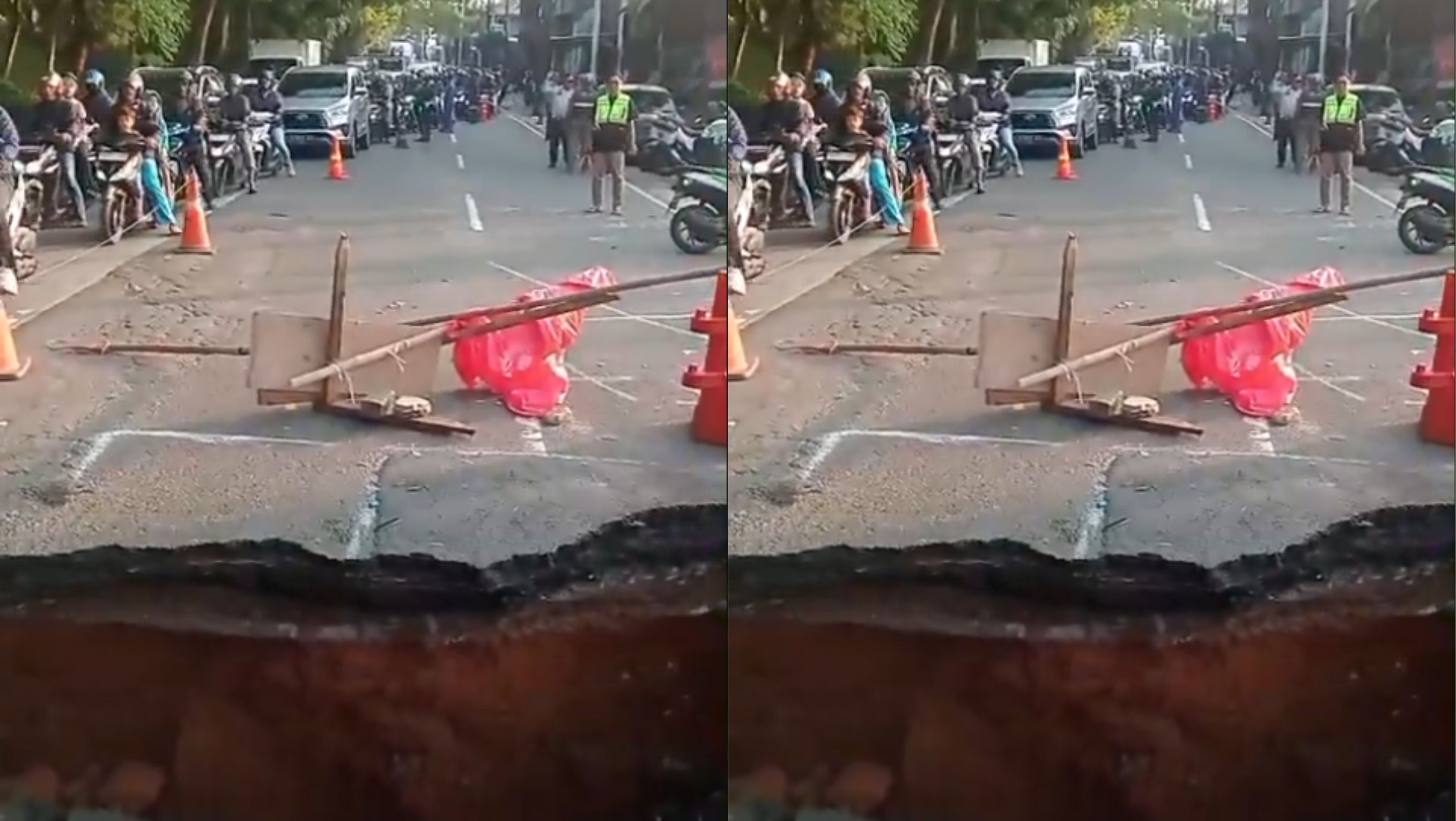 Jalan Amblas di Lenteng Agung <b>(Twitter)</b>