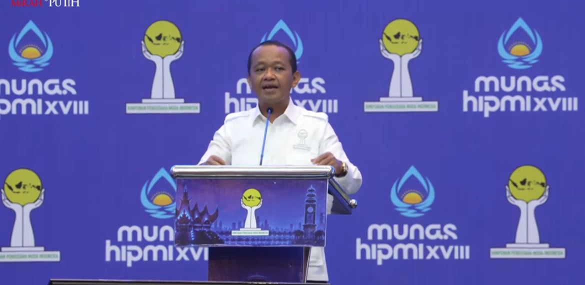 Menteri Energi dan Sumber Daya Mineral (ESDM) sekaligus Ketua Dewan Kehormatan Himpunan Pengusaha Muda Indonesia, Bahlil Lahadalia <b>(Istimewa)</b>