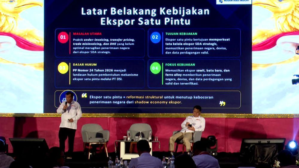 Presiden Komisaris NT Corp, Nurdin Tampubolon saat menjadi pembicara dalam "Seminar Nasional Membangun Kemandirian Bangsa untuk Indonesia Maju" dalam acara Rakernas Gekira 2026, Jumat, 12 Juni 2026. (Foto: Dok/NTV)