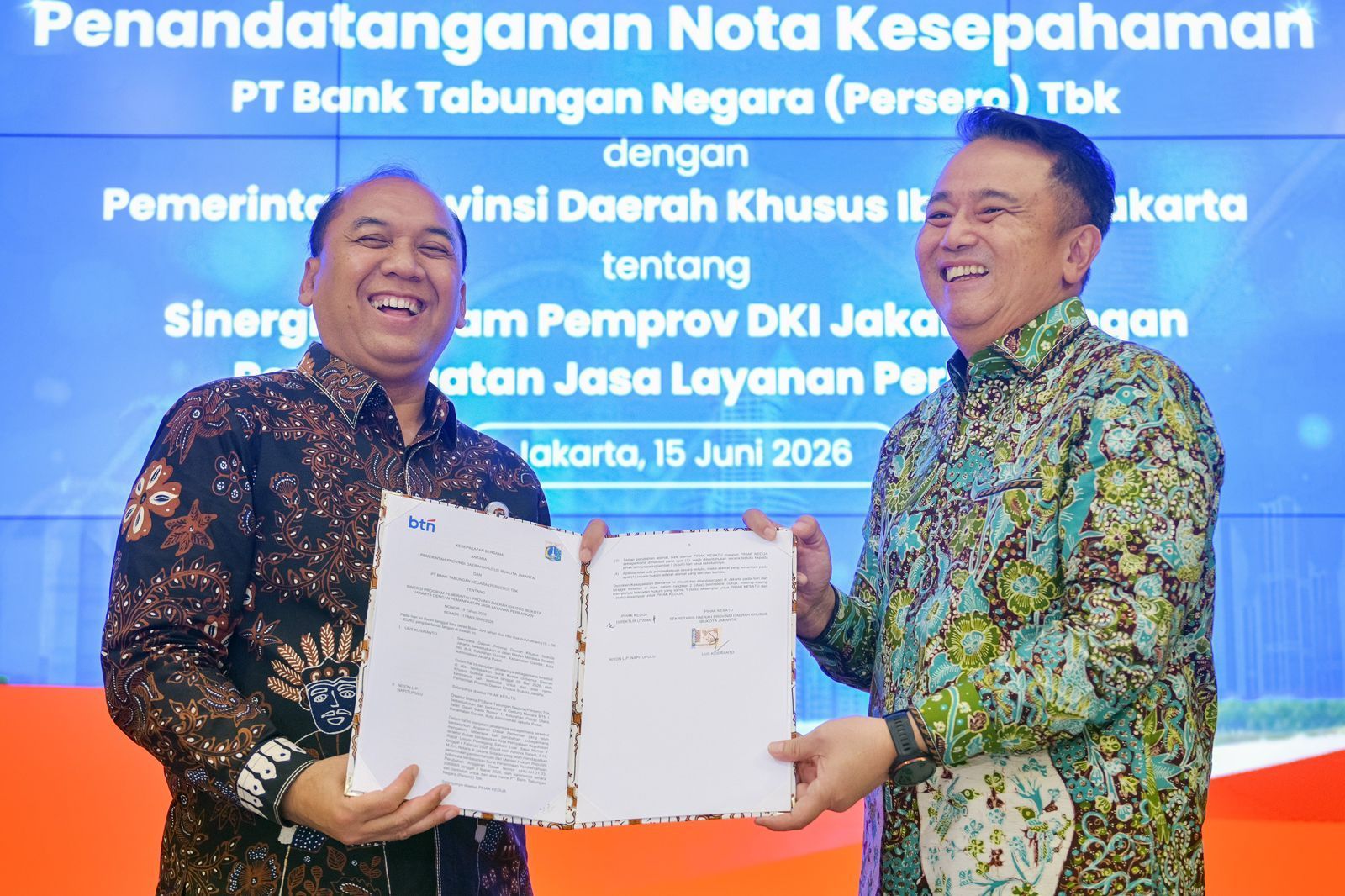 BTN memperkuat strategi beyond mortgage melalui sinergi dengan Pemprov DKI Jakarta dan Kementerian UMKM. (Foto: Dok/Istimewa/BTN) 
